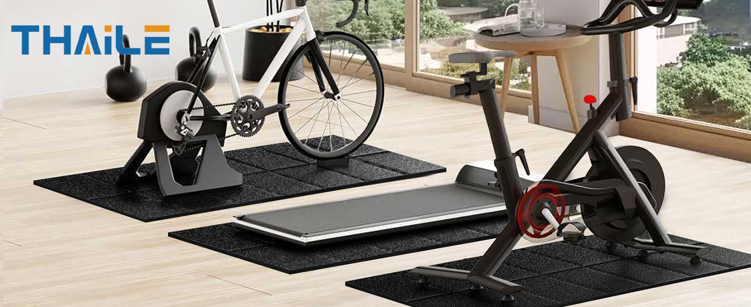 Килимок під бігову доріжку та тренажер 140x60 см, захисний підклад з щільного ПВХ для шумоізоляції та амортизації, складаний килим для фітнес-обладнання