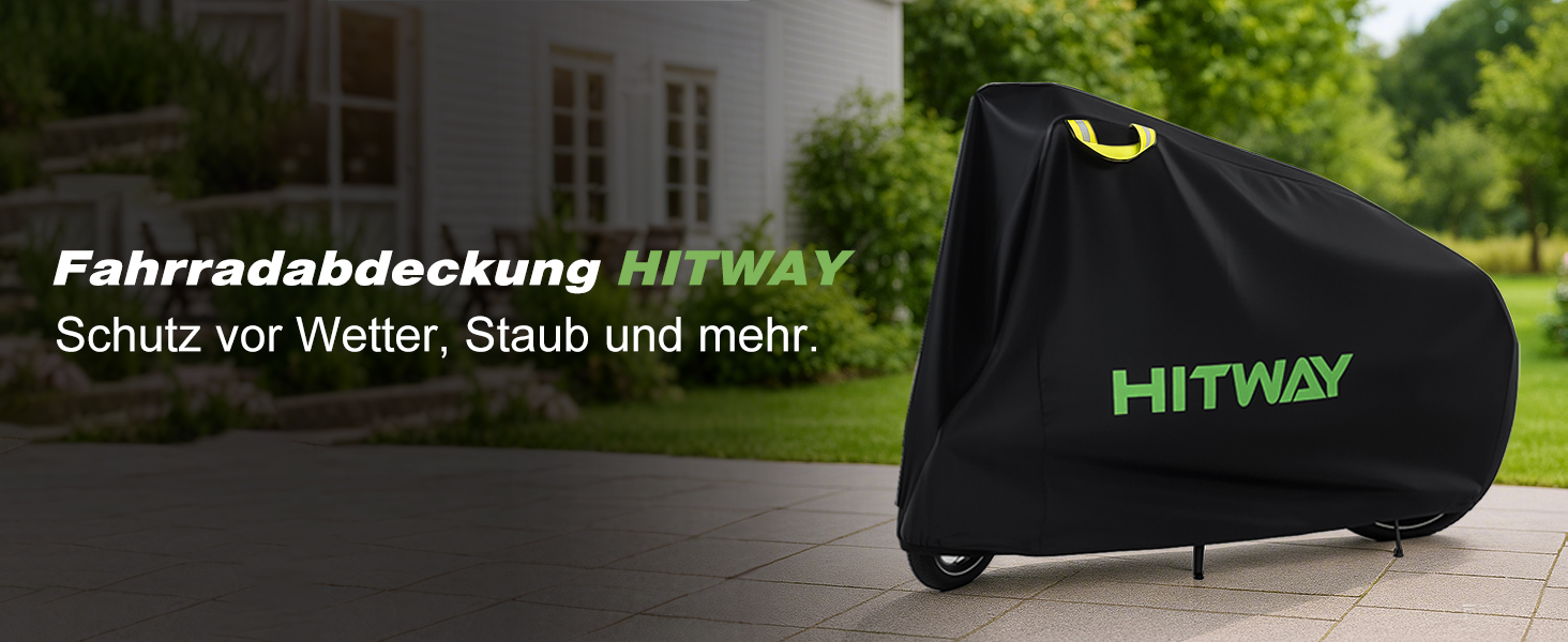 Чохол для велосипеда HITWAY, водонепроникний, 420D, захист від УФ-променів, пилу та дощу, з отвором для замка та кишенею, для електровелосипедів до 29 дюймів, чорний