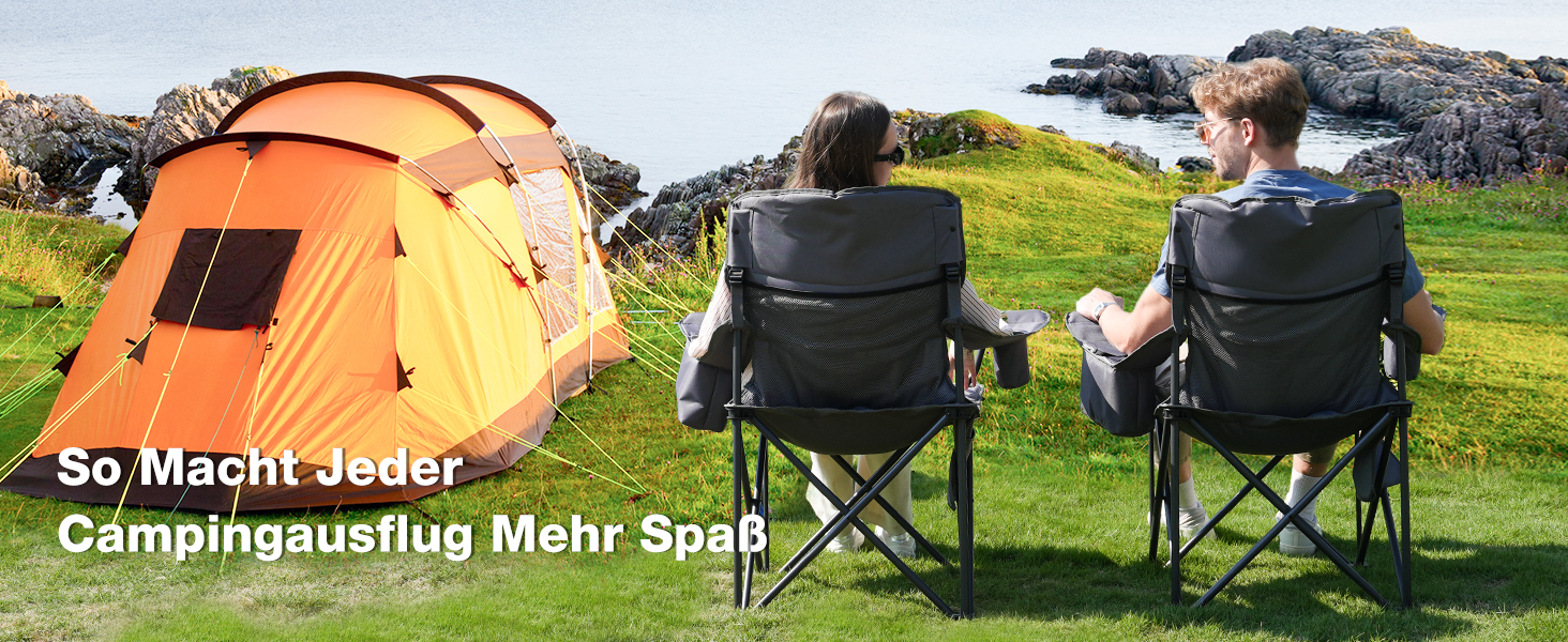Крісло для кемпінгу складне RELAX FIELD 200 кг з підстаканником та сумкою-холодильником, для риболовлі та відпочинку на природі (Сірий, 2 шт.)