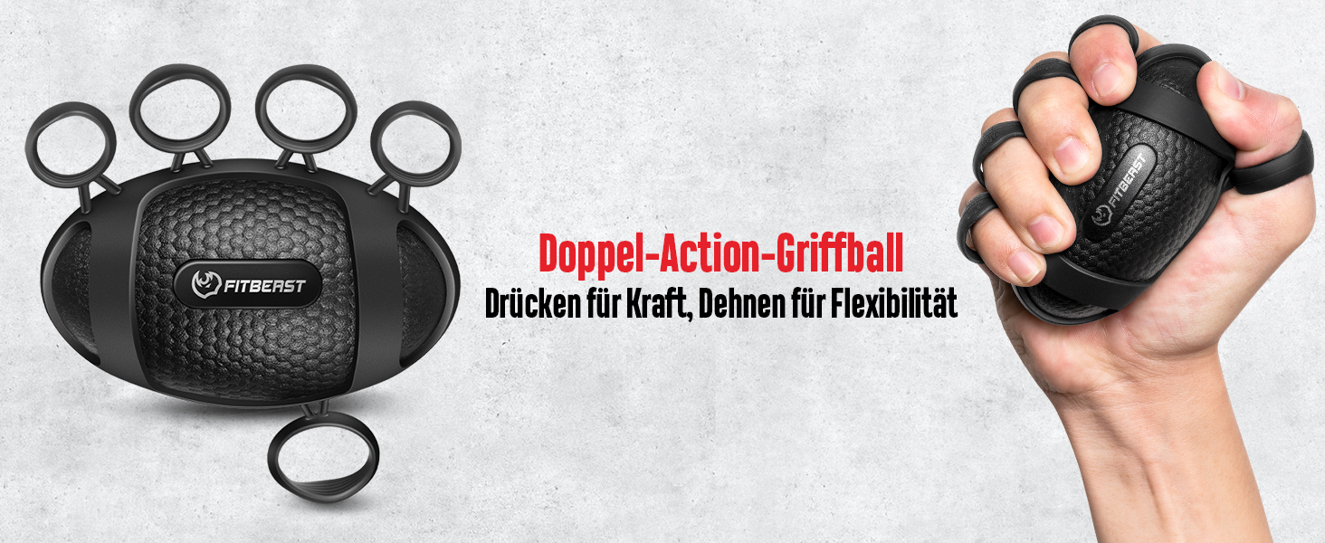 FitBeast Тренажер для рук та зап'ястя – набір 6 шт. з регульованим опором, тренажер сили хвата, тренажер пальців та масажні м'ячі для терапії рук, силових вправ та відновлення