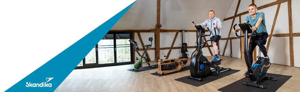 Ергометр Skandika Atlantis: велотренажер з керуванням через додаток (Kinomap, iConsole), Bluetooth, 10 кг маховик, вимірювання пульсу та жиру, 32 рівні навантаження, тихий, з транспортувальними колесами, до 150 кг