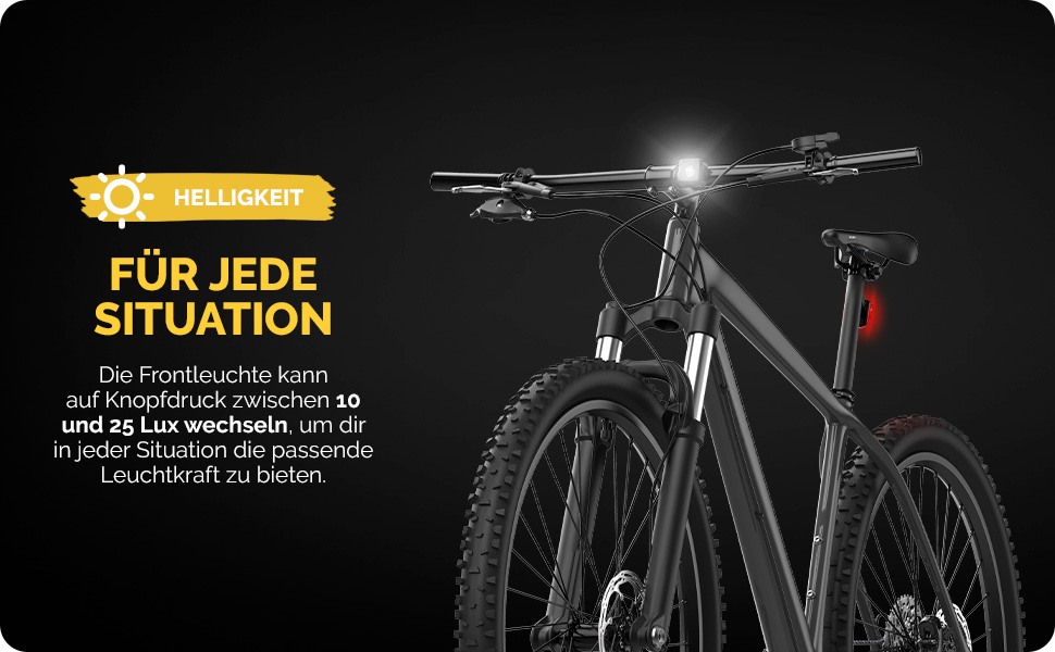 Набір передніх велоліхтарів DANSI StVZO I LED – яскраве світло (25/10 Lux, акумуляторний)