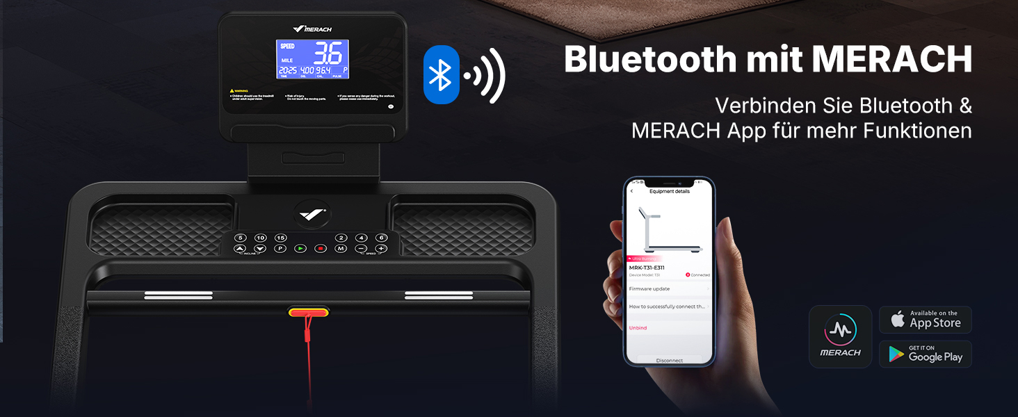 Біговий тренажер MERACH для дому з нахилом 18%, автоматична зміна нахилу, 1-14 км/год, складаний, потужність 3.5HP, розмір 46*120 см, 12 програм, чорний