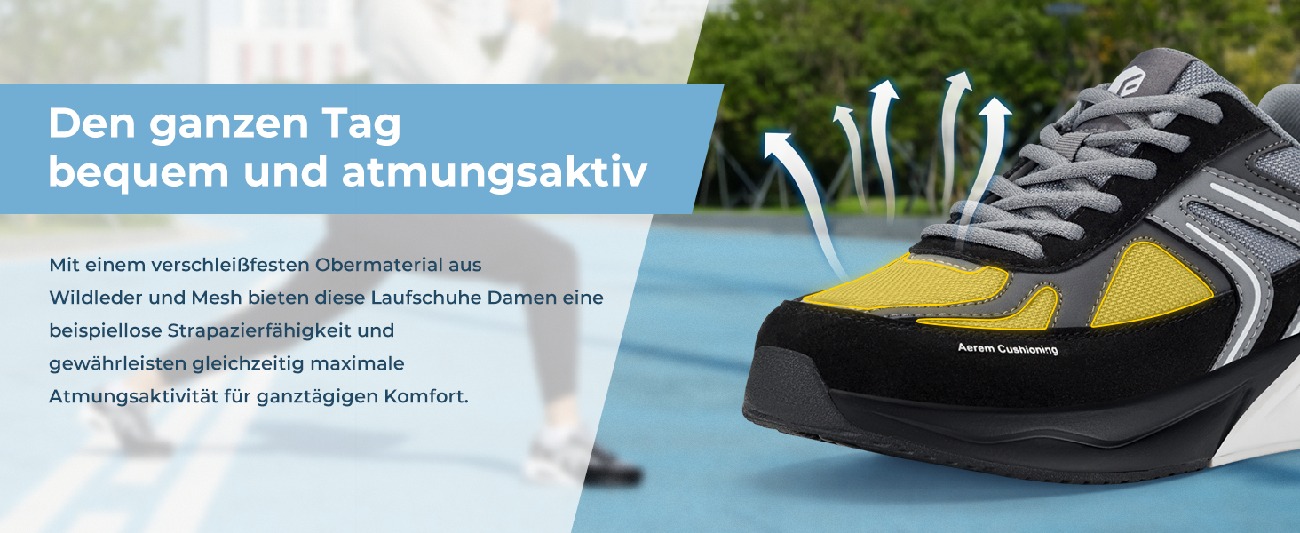 Жіночі кросівки FitVille з повітряною подушкою, широка колодка, для бігу та ходьби, зручні фітнес-кросівки (37 EU X-Weit, блакитний)