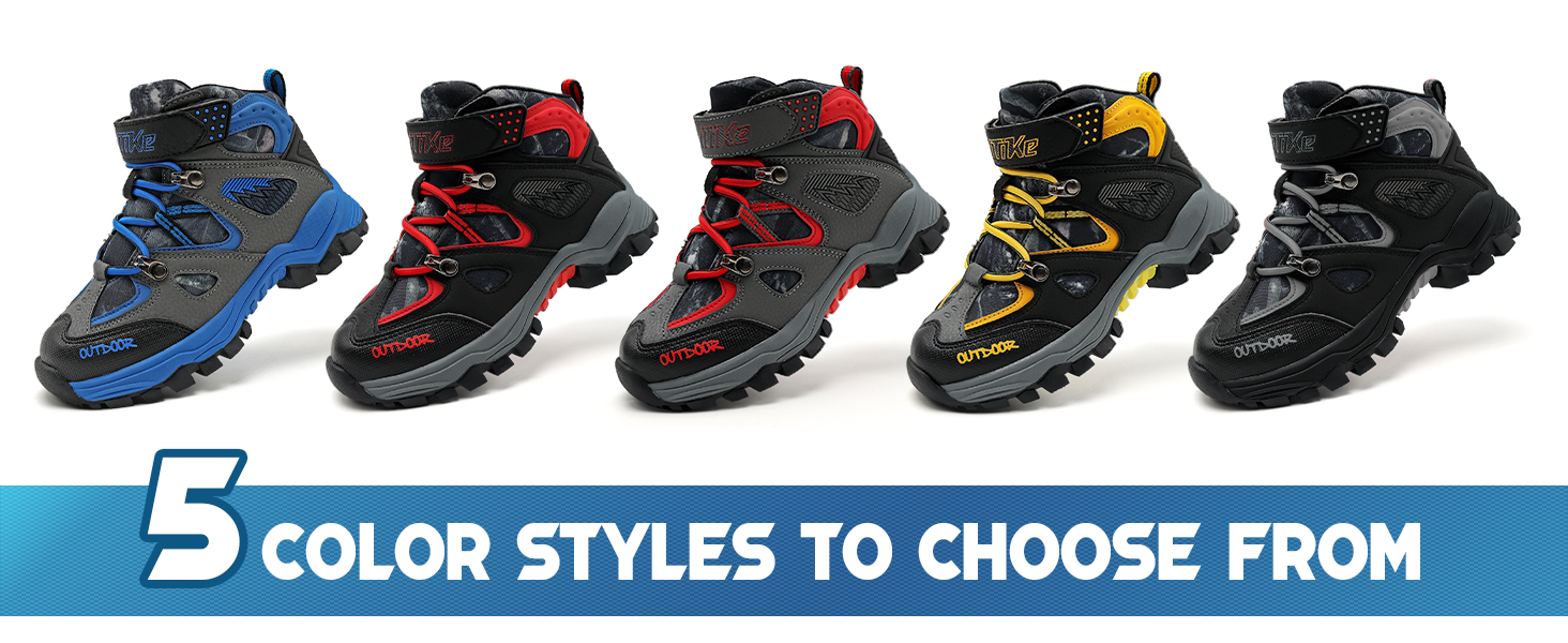 Дитячі зимові черевики VITIKE для хлопчиків та дівчаток, тепле хутро, черевики для снігу та трекінгу, 40 EU, чорний