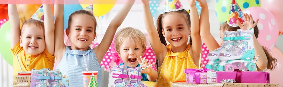 Дитячі ролики Nattork для дівчаток та хлопчиків, регульовані, 4 розміри, ролики на 4 колесах з малюнком метеликів та квітів, подарунок на день народження для занять спортом в приміщенні та на вулиці, розмір S (EU 27-31), фіолетовий