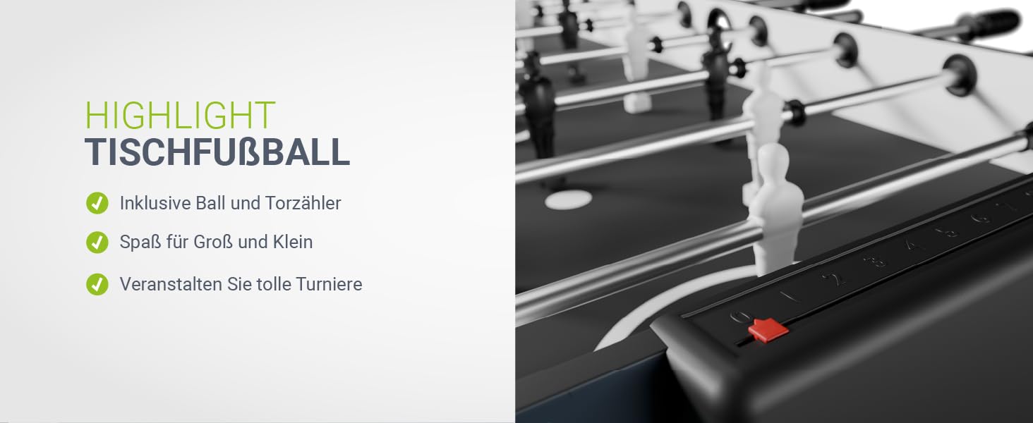 Дитячий багатофункціональний стіл Juskys 5in1 Ballzauber: пінг-понг, хокей, баскетбол, більярд, кікер - розкладний