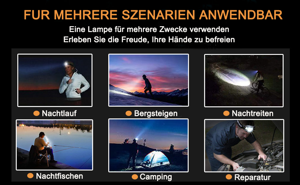 LED налобний ліхтар 5000 люмен з акумулятором, 9 LED, з червоним світлом та датчиком руху, 7 режимів, водонепроникний IPX6, для їзди вночі, кемпінгу та ремонту