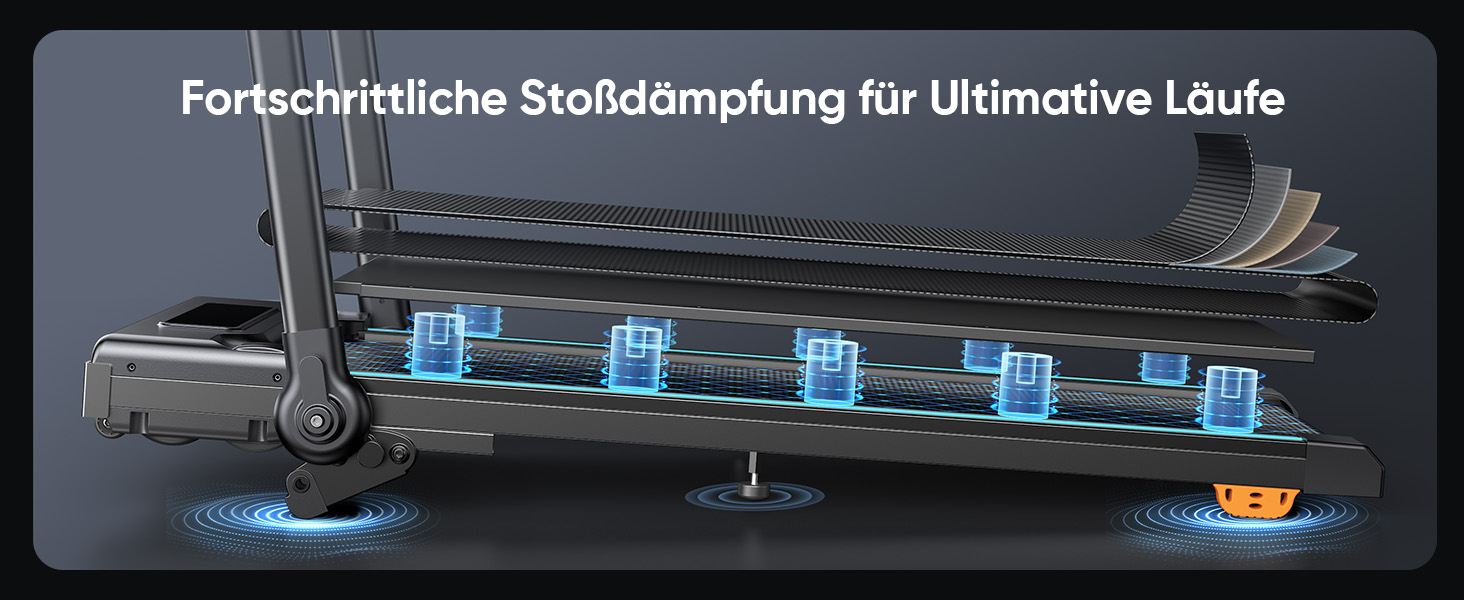 Складне бігове полотно 6-в-1 для дому, складане з регульованим столом, потужність 3.0HP, нахил до 12%, швидкість 12 км/год, Walking Pad з телескопічним підйомником 15 см та RGB-підсвіткою, максимальне навантаження 150 кг, чорно-блакитний колір