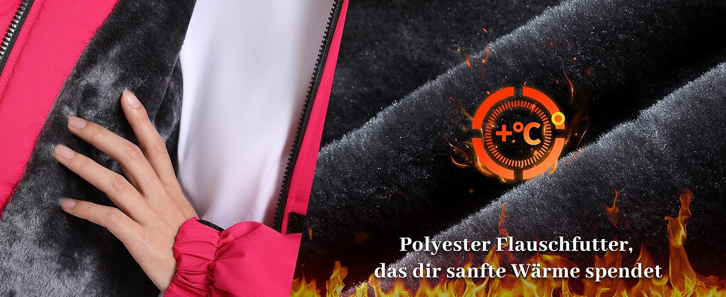 Жіноча зимова куртка MAGCOMSEN: тепла флісова парка, софтшелл для сноуборду та гірськолижного спорту, рожевого кольору, водонепроникна та вітрозахисна