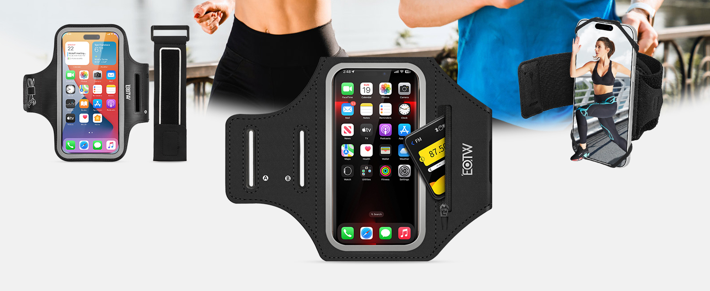 Спортивний браслет EOTW для телефону та AirPods: зручна фіксація на руці, сумісний з iPhone, Galaxy та MP3-плеєрами (5.5'-6.0')