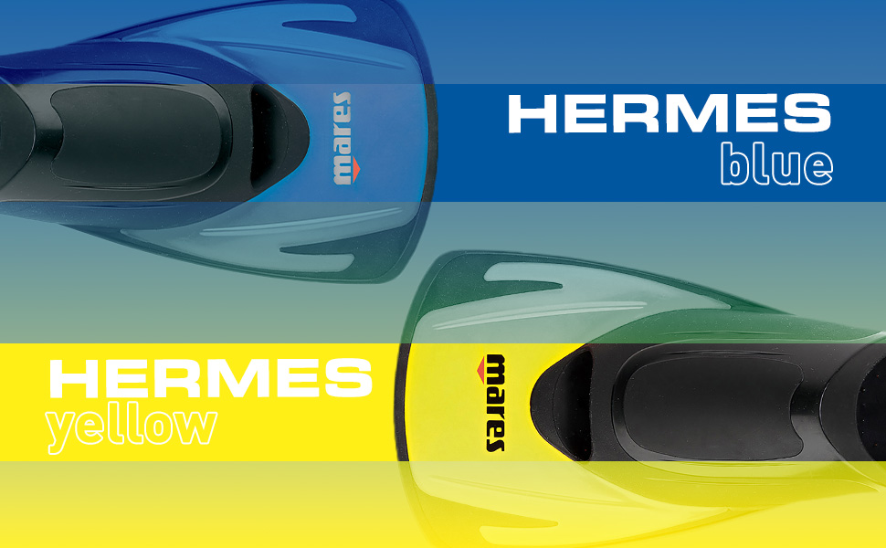 Ласти Mares Hermes – унісекс, для плавання та дайвінгу, сині. Зручні та легкі ласти з відкритим закриттям на нозі, розмір 42/43.