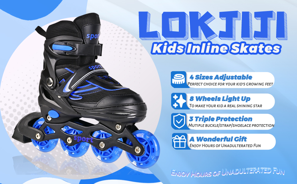 Дитячі ролики для катання в приміщенні та на вулиці, з підсвічуванням, для дівчаток та хлопчиків, розмір M, чорно-синій колір