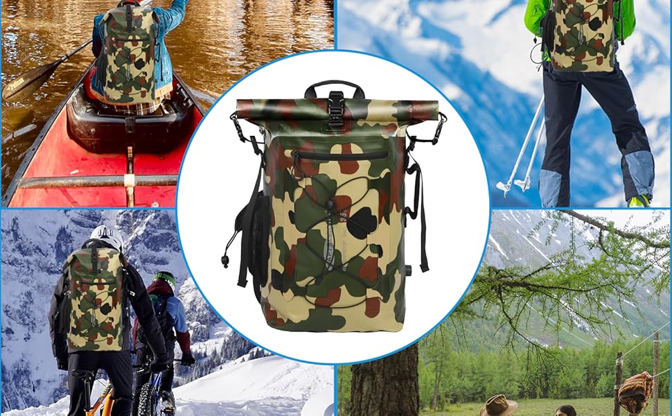 Водонепроникний рюкзак Dry Bag 35L для каякінгу та рафтингу (зелений)