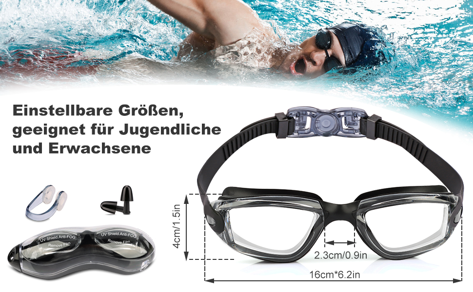 Окуляри для плавання Zerhunt: чоловічі, жіночі, дитячі. Антизапітніння, захист від УФ. Для дайвінгу та водного спорту. Підходять для дітей від 10 років. Прозорі.