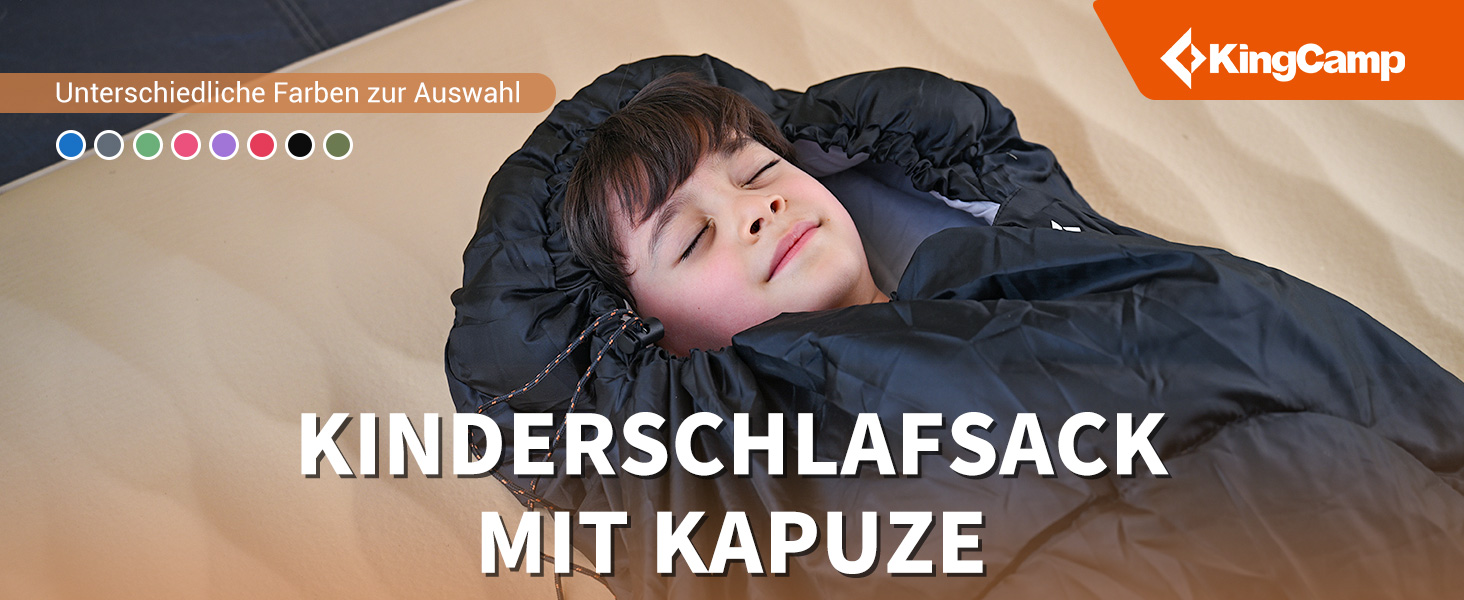 Дитячий спальний мішок KingCamp Rosa L для кемпінгу та піших прогулянок (3-4 сезони)
