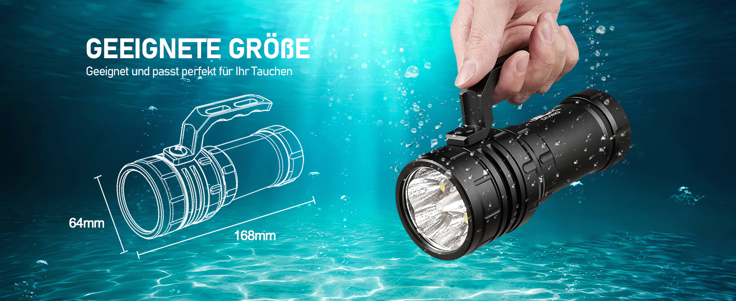 Ліхтар під водою Wurkkos 3000 Lumen з UV/Red світлом, 100 м, USB-зарядка, для дайвінгу та фотозйомки