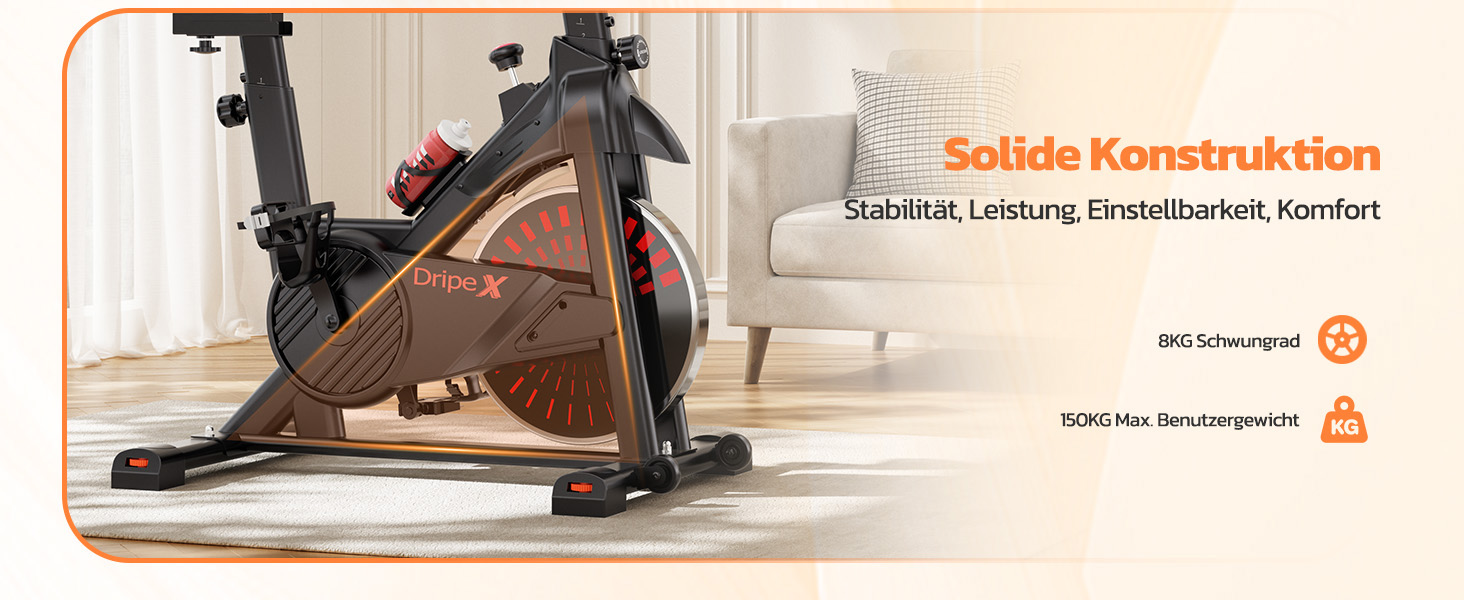 Велотренажер Dripex: стабільний, комфортний, з тримачем для планшету, до 150 кг, для дому