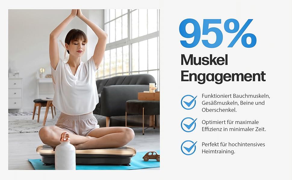 Вібраційна платформа Gymtek для фітнесу вдома, 99 режимів, 5 програм, сенсорний екран – для схуднення, спалювання жиру та зміцнення м'язів
