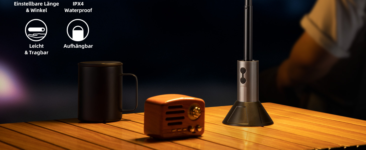 Налобний ліхтар для кемпінгу з телескопічним штативом, IPX4, багатофункціональний, з підсвічуванням, для намету, з гачком, аксесуари для кемпінгу