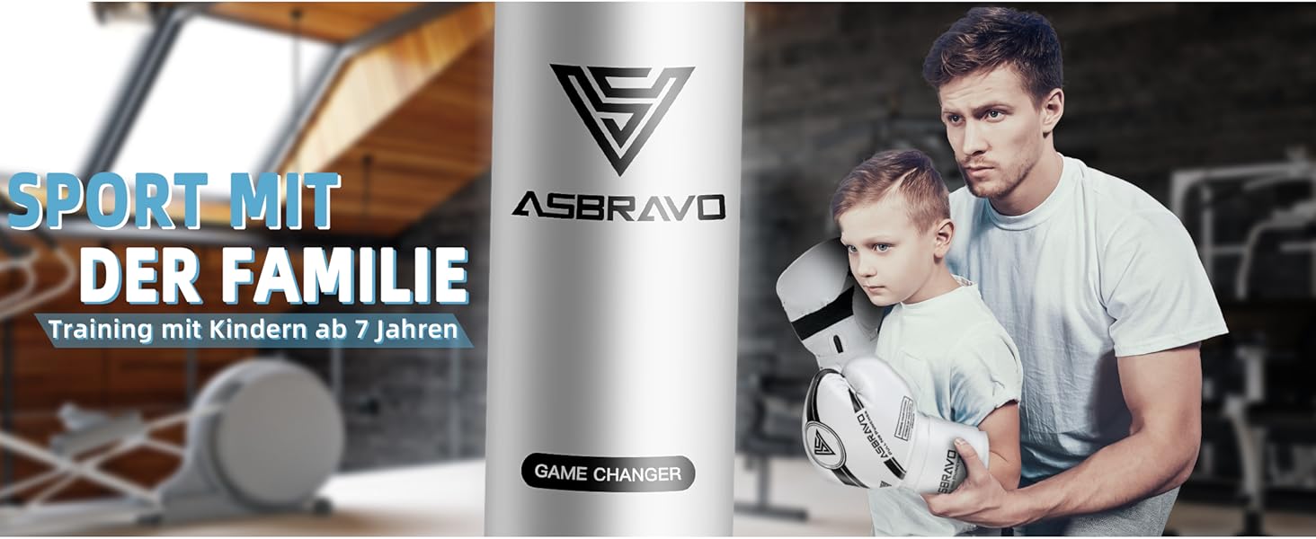 Боксерський мішок ASBRAVO для дорослих, 4 фути, PU, 12oz, комплект з рукавичками для MMA, муай-тай, кікбоксингу, тренувань вдома, бойових мистецтв (порожній), чорний