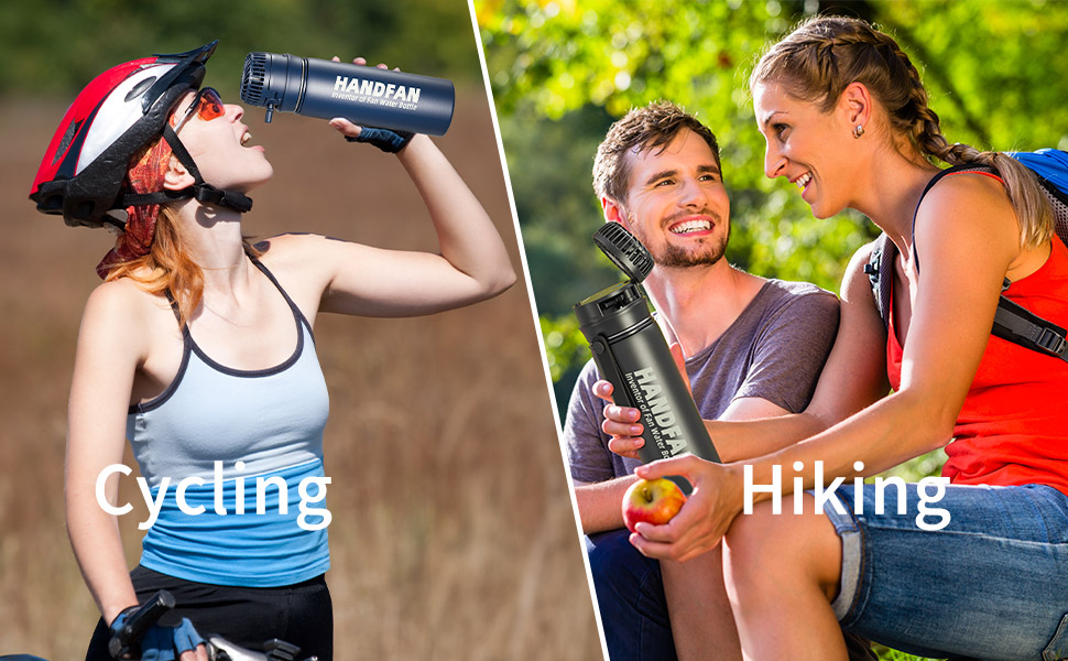 Пляшка для води HandFan спортивна з нержавіючої сталі, вакуумна пляшка без бісфенолу А Герметична газована пляшка для пиття Велосипедна пляшка для води Thermo для, школи, фітнесу, 710 мл синій 710 мл