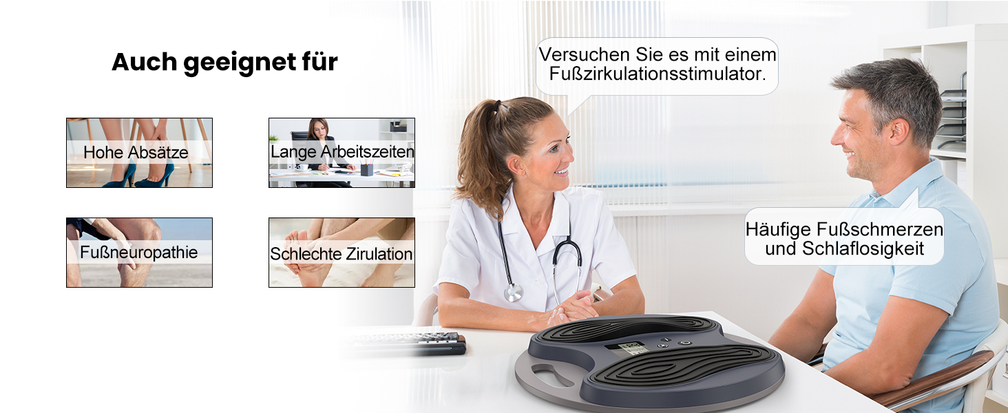 Масажер для ніг Medic Durchblutungsstimulator – EMS/TENS масаж, для нейропатії, фасціїту, м'язової втоми та болю, з 4 електродами