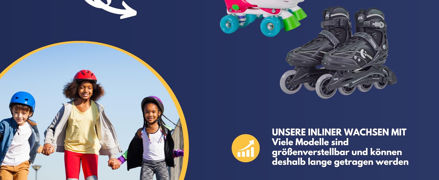 Дитячі ролики-інлайнери Best Sporting, 5-разове регулювання розміру, блакитні. Міцні та якісні інлайнери з гальмом, 4 колеса, розмір 29-33