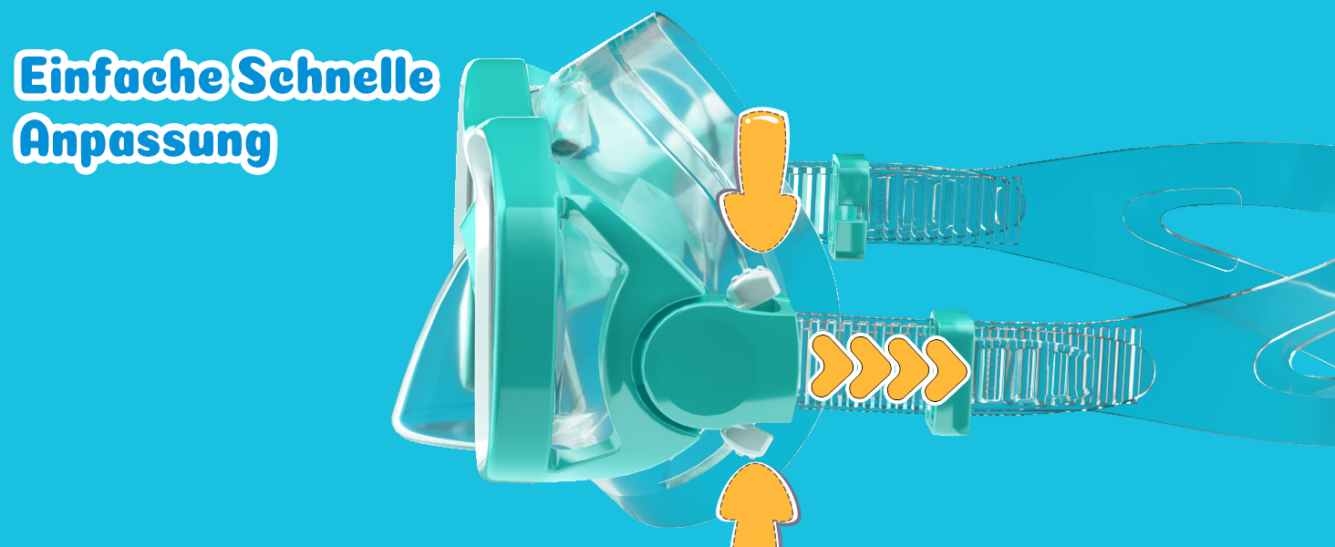 Дитяча маска для снорклінгу COOLOO з тканиною, дитячі окуляри для плавання з насадкою на ніс для хлопчиків і дівчаток-підлітків, 【Патентовано】Маска для снорклінгу 180° Панорама HD, проти запотівання, проти протікання для дітей 4-16 років (4 моделі 2/ Зелений/ Силіконовий ремінець)