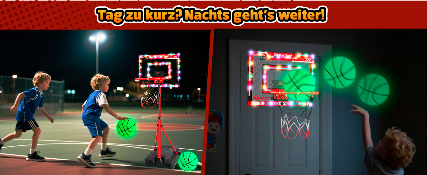 Дитячий баскетбольний кошик, регульована висота 105-183 см, з м'ячем та табло, для хлопчиків та дівчаток