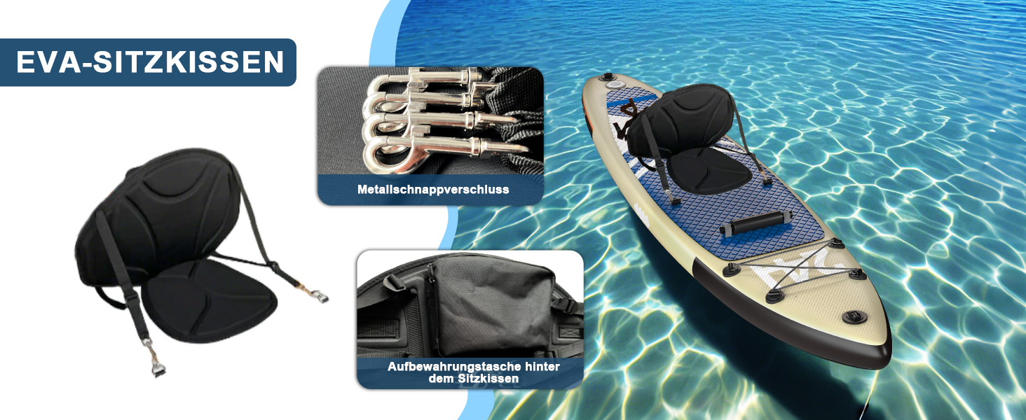 Надувний SUP Борд Devoko для SUP, каякінгу, риболовлі та йоги, 330x76x15 см, до 130 кг, з аксесуарами, бежевий