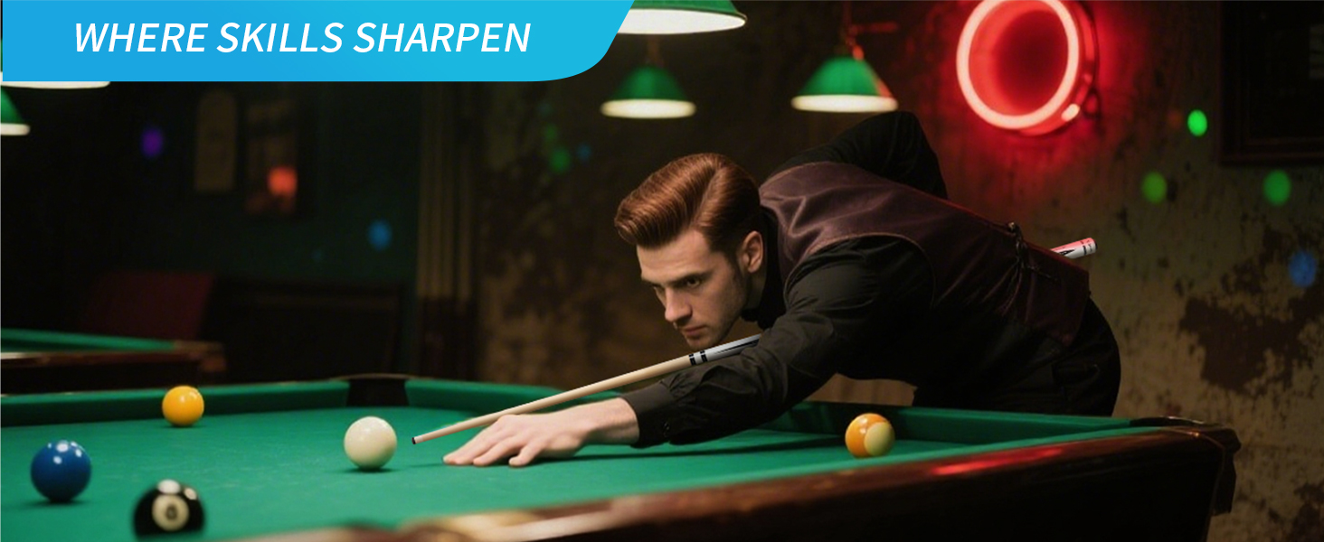 Більярдний кий Horse Billiard з наконечниками 13 мм, 147 см, включає рукавички та крейду, для дорослих, дизайн Gotik, Ahorn/Eschenholz