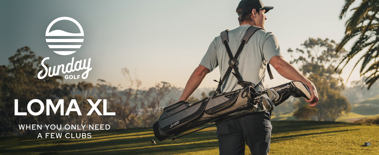 Гольф сумка Sunday Golf Loma XL: легка, з ременем та стійкою – для пітч-н-пут, Par 3 та Executive курсів