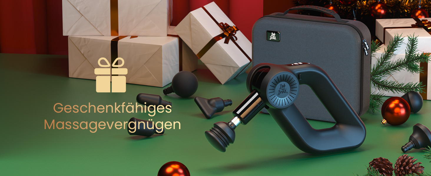 Масажер для м'язів Bob and Brad D6 Pro з OLED-екраном та великою амплітудою 16 мм, сумка в комплекті, чорний