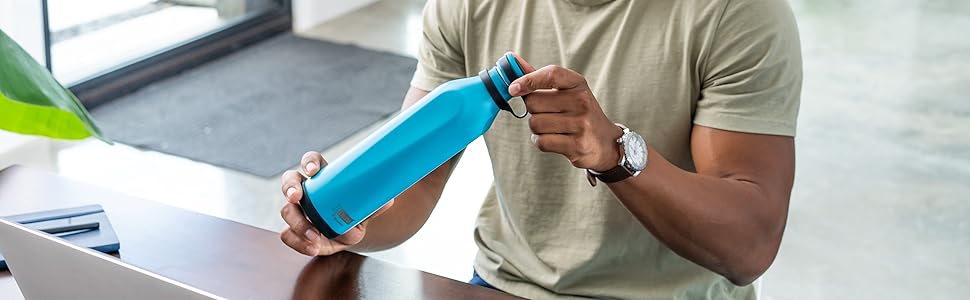 IDRINK® b-evo революційна термобутилка з нержавіючої сталі, 3-шарова ізоляція, подвійна кришка, 500 мл (MODIGLIANI)