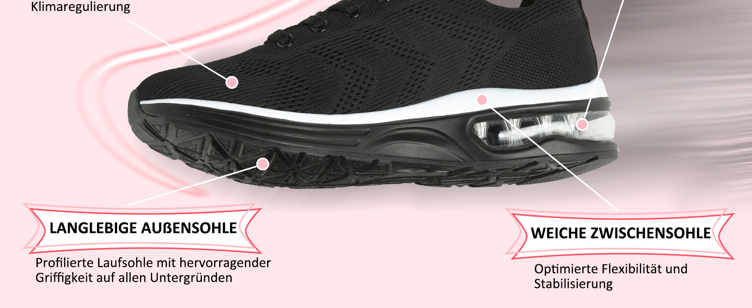 Жіночі кросівки для фітнесу та бігу Laufschuhe Rosa (42 EU) з амортизацією та підтримкою стопи