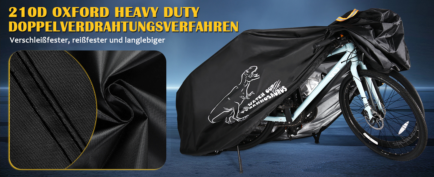 Водонепроникний чохол для велосипеда на 1/2/3 велосипеда, 210D Oxford, захист від дощу, пилу, сонця, вітру, для гірських, шосейних, електровелосипедів, розмір L (200x65x98 см)