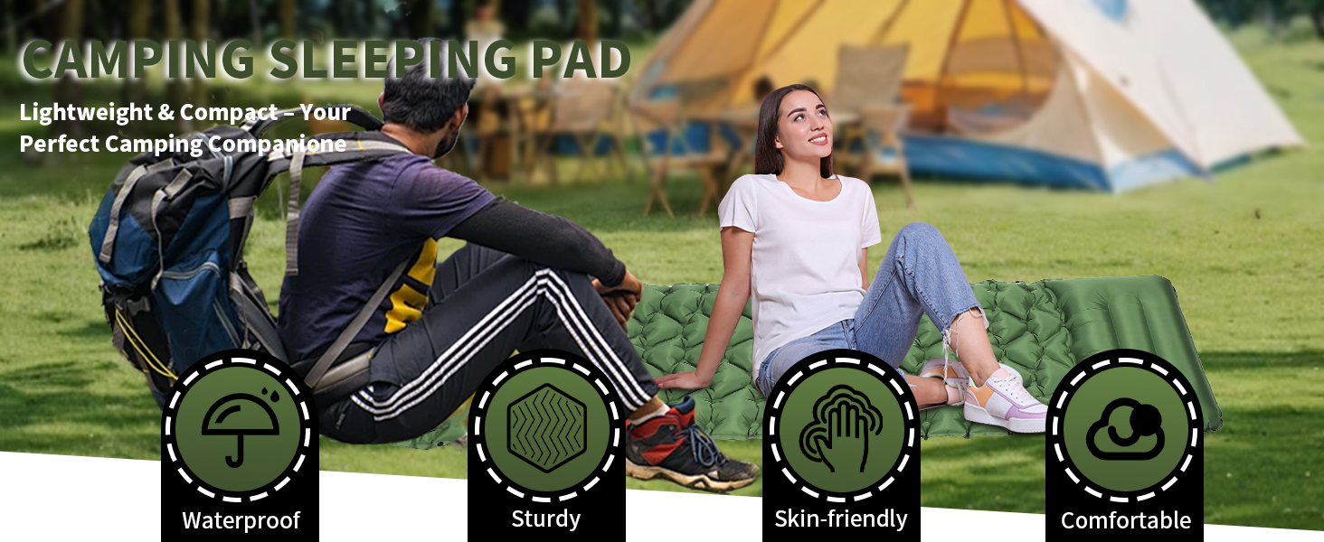 Саморозгортальний килимок для кемпінгу TVWVT, ультралегкий, з ножною помпою