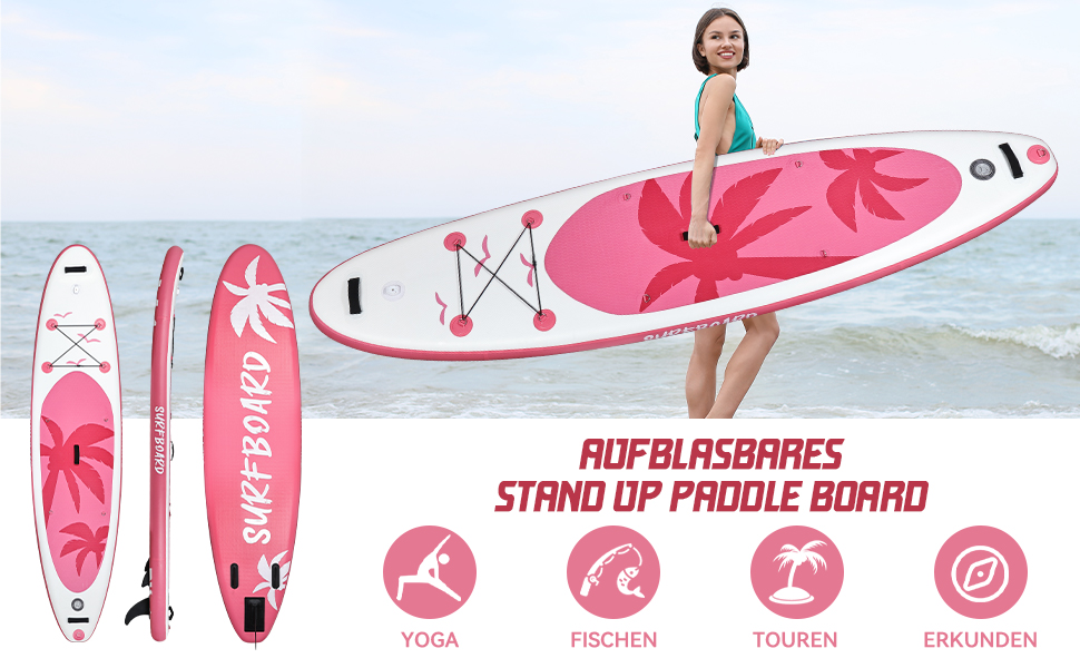 Надувна SUP-дошка YU YUSING 320/335x76x16,5 см з регульованим веслом, насосом, рюкзаком, страховочним шнуром, водонепроникною сумкою, для плавання стоячи, до 150 кг