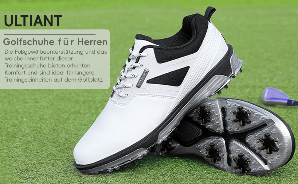 Гольф-взуття чоловіче ULTIANT, водонепроникне, з шнурівкою, дихаюче, для тренувань (сірий, 48 EU)