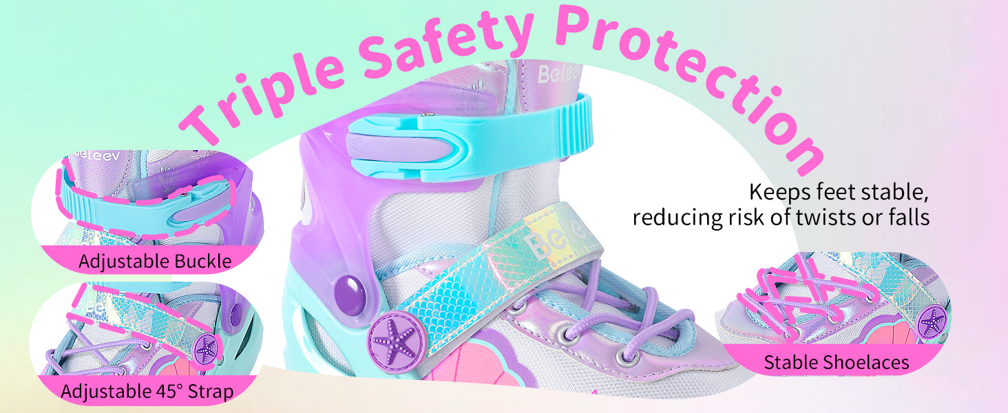 Ролики для дітей BELEEV - рожеві, регульовані, з LED-підсвіткою, 34-37 EU