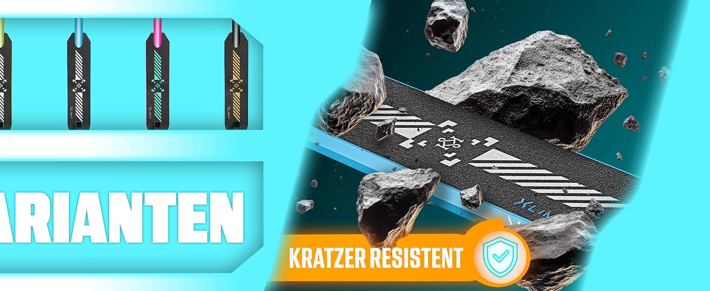 KESSER® Станкер Скутер X-Limit-Pro 360° - професійний для дітей та дорослих, ABEC 9, 110мм PU колеса, чорний/золотий