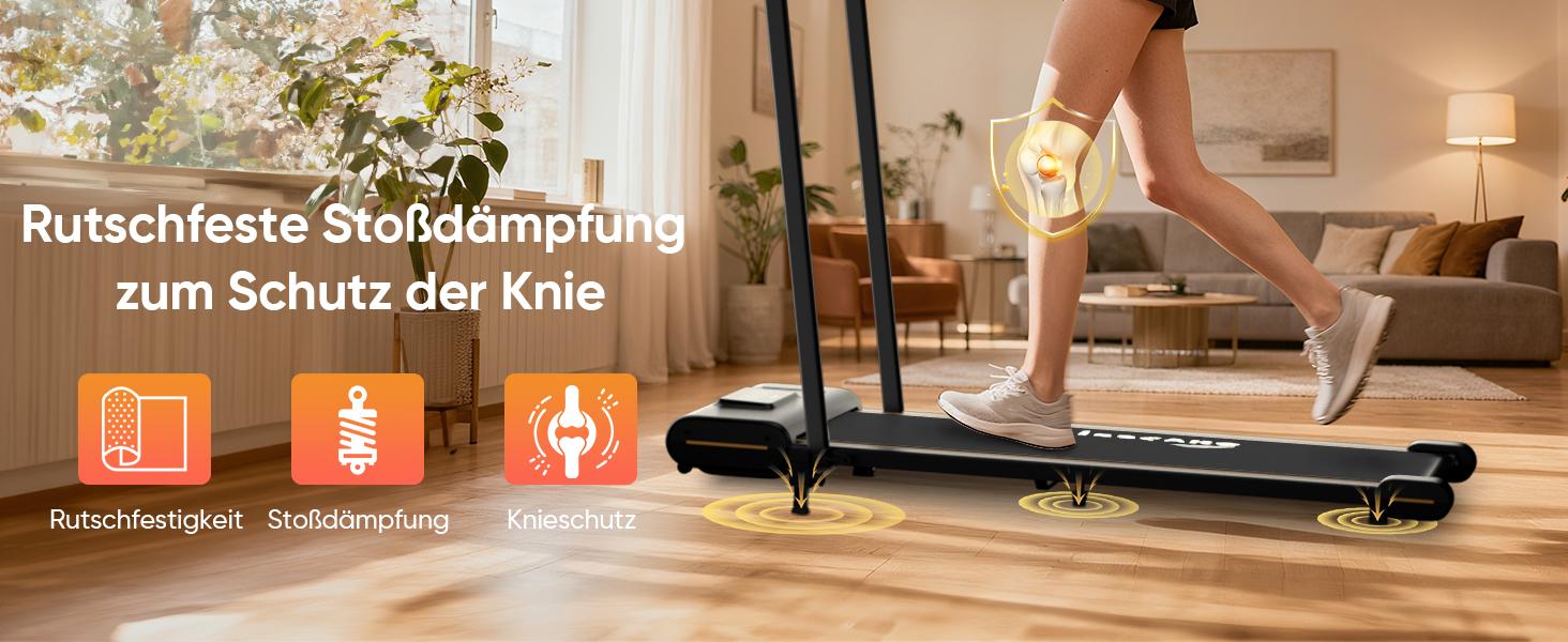 Біговий доріжка TISSCARE для дому та офісу: тиха модель з регулюванням нахилу, LED-дисплеєм, вагою до 130 кг та ручкою підтримки