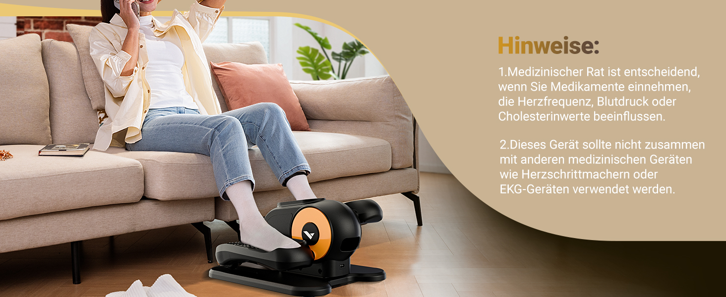 Міні еліптичний тренажер MERACH для дому, електричний крос-тренажер під стіл з пульт дистанційного керування, дисплеєм, 12 швидкостей, петлі для ніг, тихий та портативний, для людей похилого віку та дорослих (E37-Schwarz)