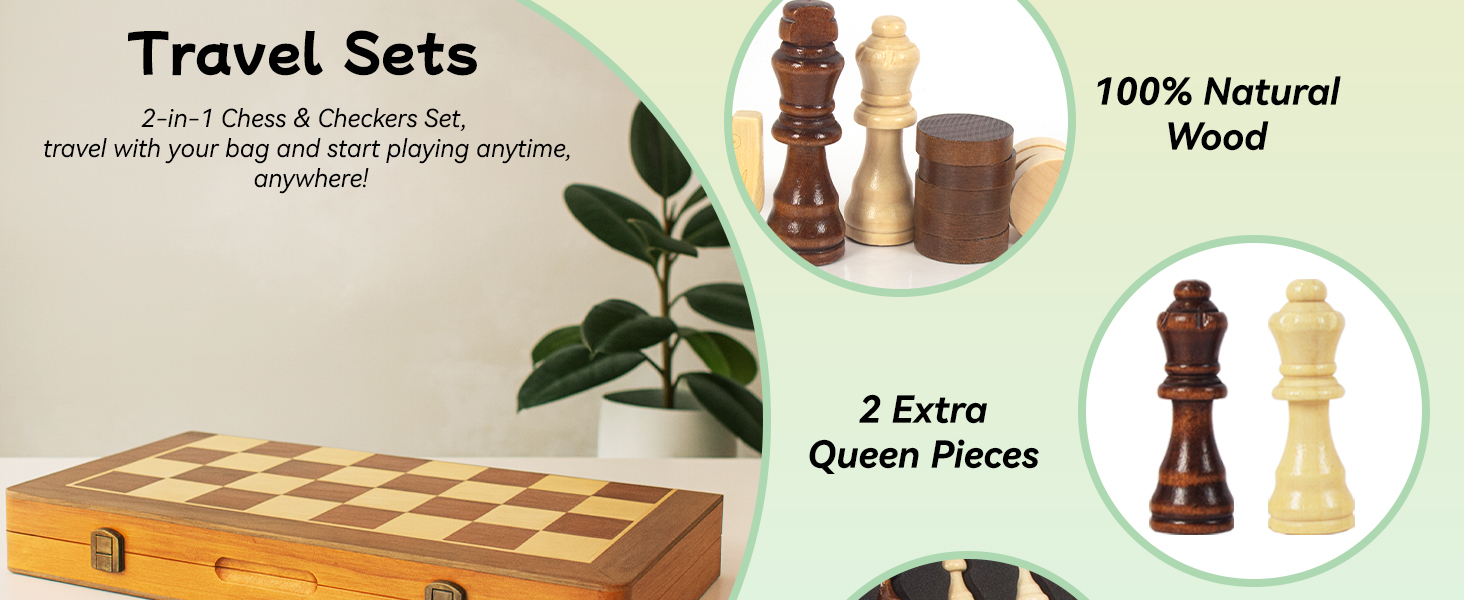 Шахи дерев'яні магнітні, 40x40 см, для дорослих та дітей, складне шахове поле, горіх та сосна, 2 в 1