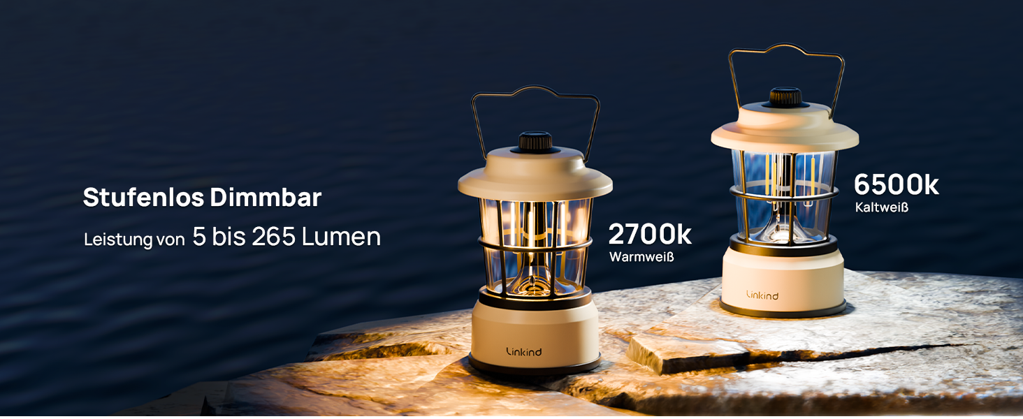 LED кемпінговий ліхтар Linkind: регульована яскравість, 2 кольори, акумулятор, 200 годин роботи, IPX4, для кемпінгу, намету, туризму (2 шт.)