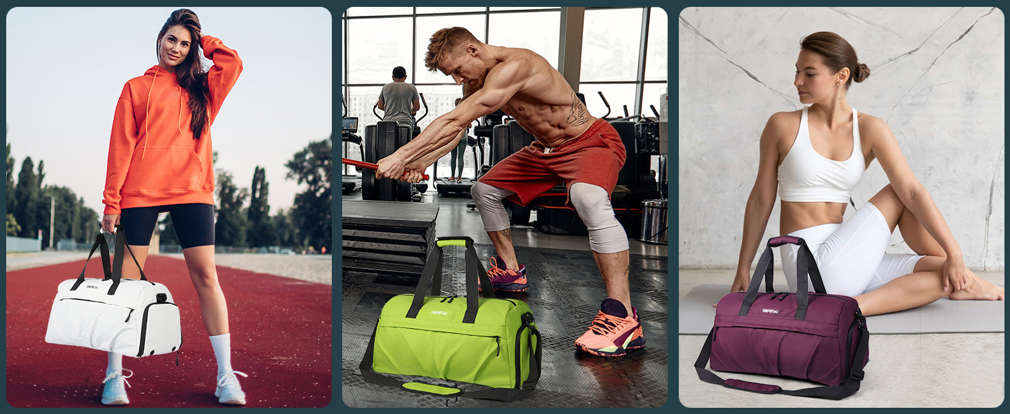 Спортивна сумка для жінок та чоловіків з твердим матеріалом, дорожня сумка з відділенням для взуття, з вентиляційними отворами та вологостійким відділенням, водонепроникна сумка-вікендер, спортивна сумка/сумка для плавання/сауни (Зелена)