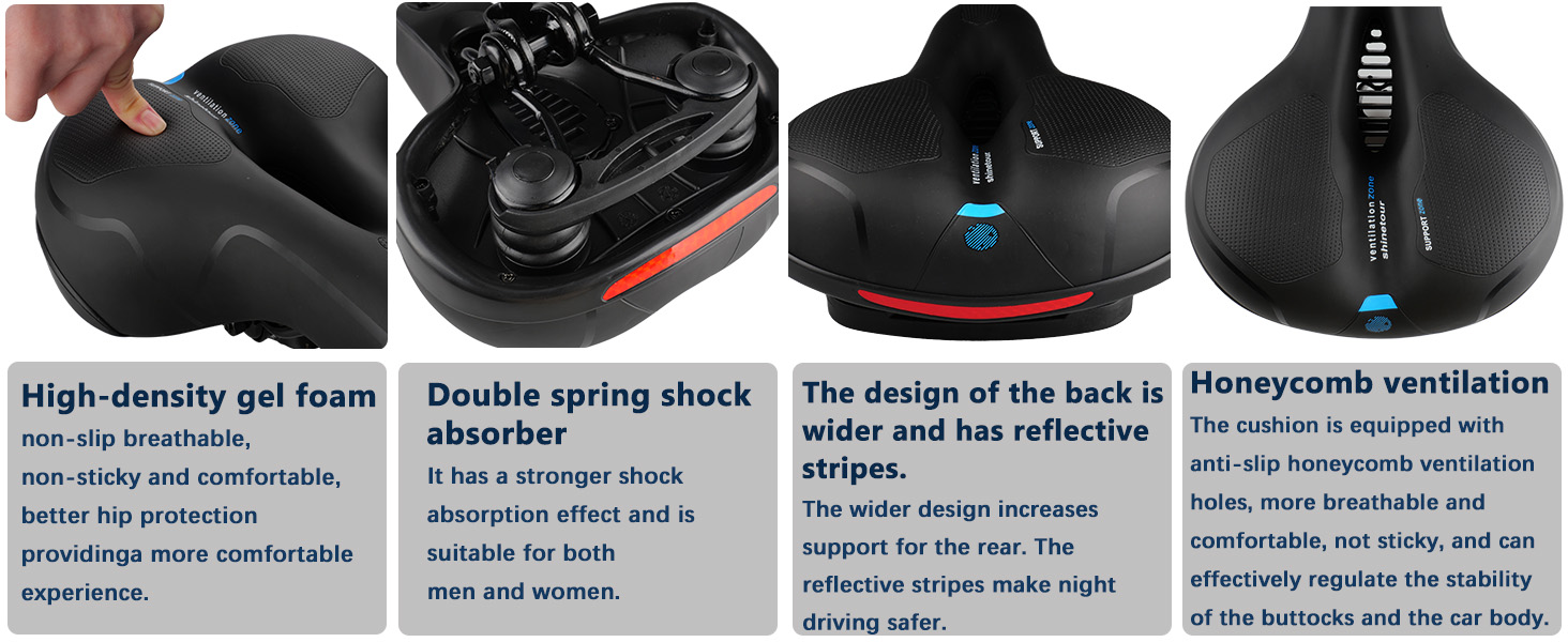 Зручний ергономічний велосипедний сідло з гелевим наповнювачем для чоловіків та жінок, широке велосипедне сідло A-1