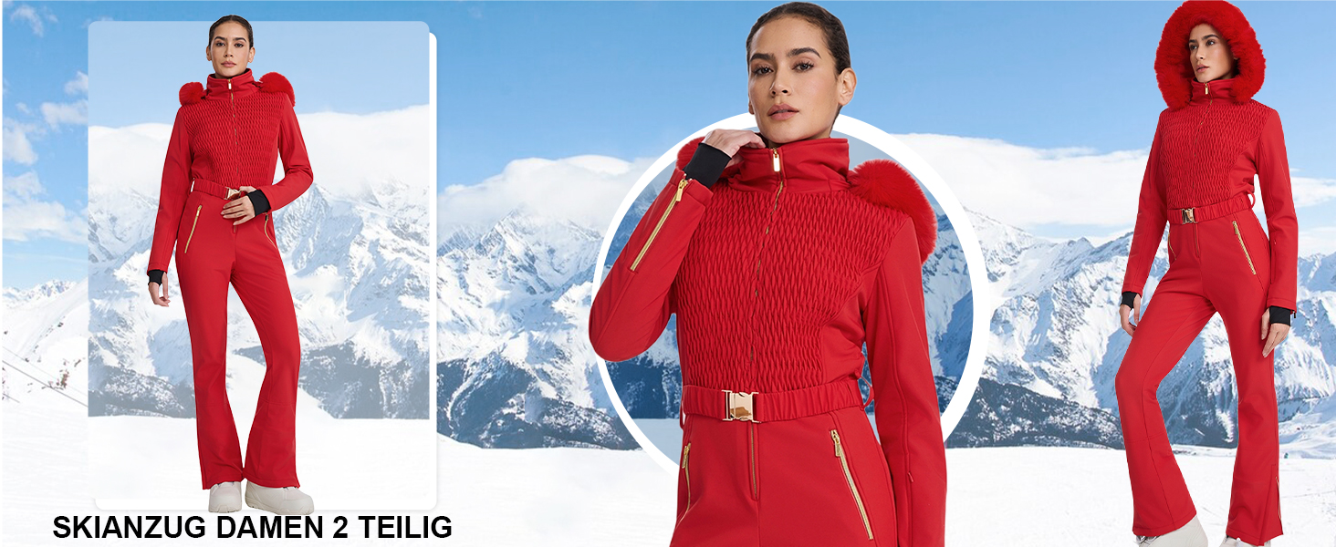 Жіночий гірськолижний комбінезон HOTIAN: водонепроникний, вітронепроникний, теплий, з капюшоном, рожевий