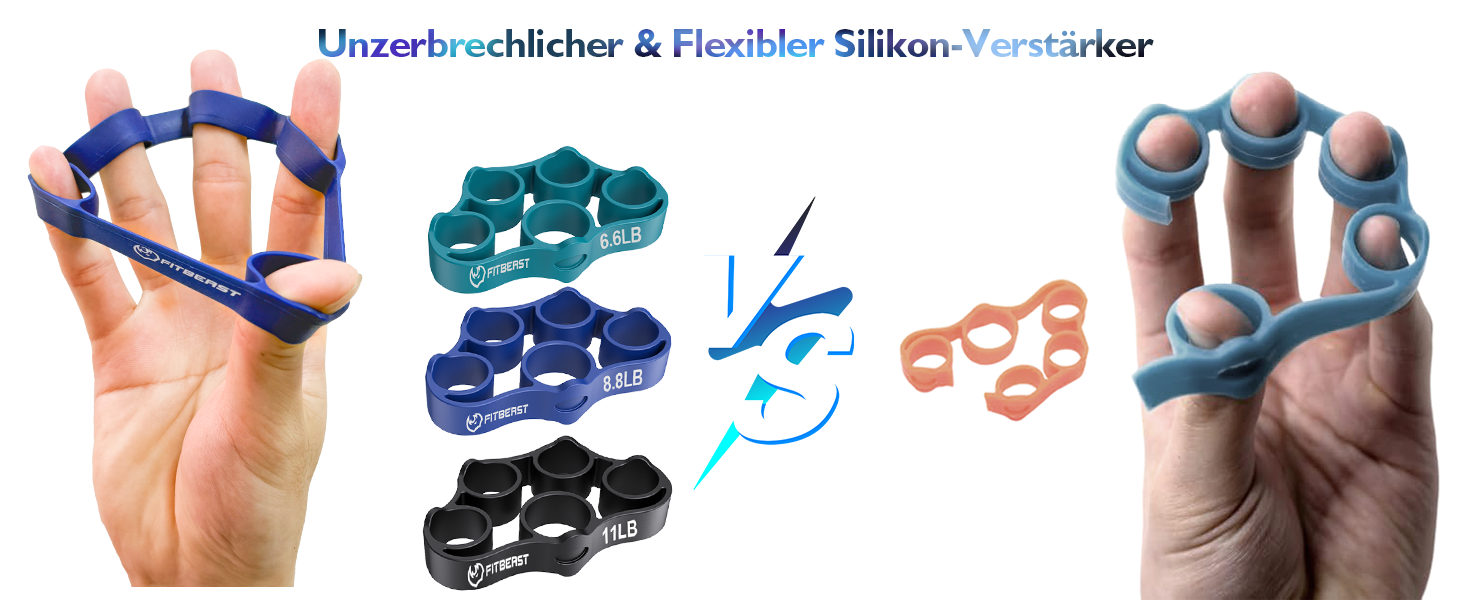FitBeast Griffkrafttrainer: Набір для тренування хватки та м'язів рук (9 шт.), синій
